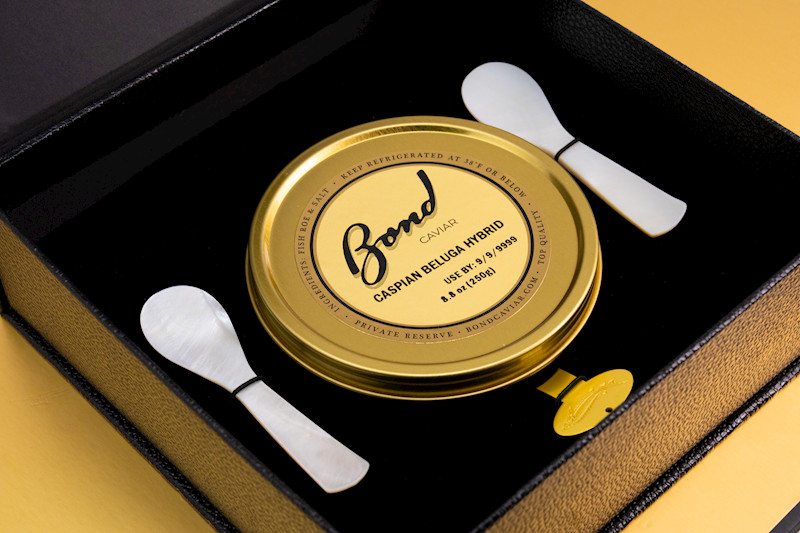 NEW! Caspian Beluga Hybrid Black Caviar Gift Set, 250g (8.8oz)