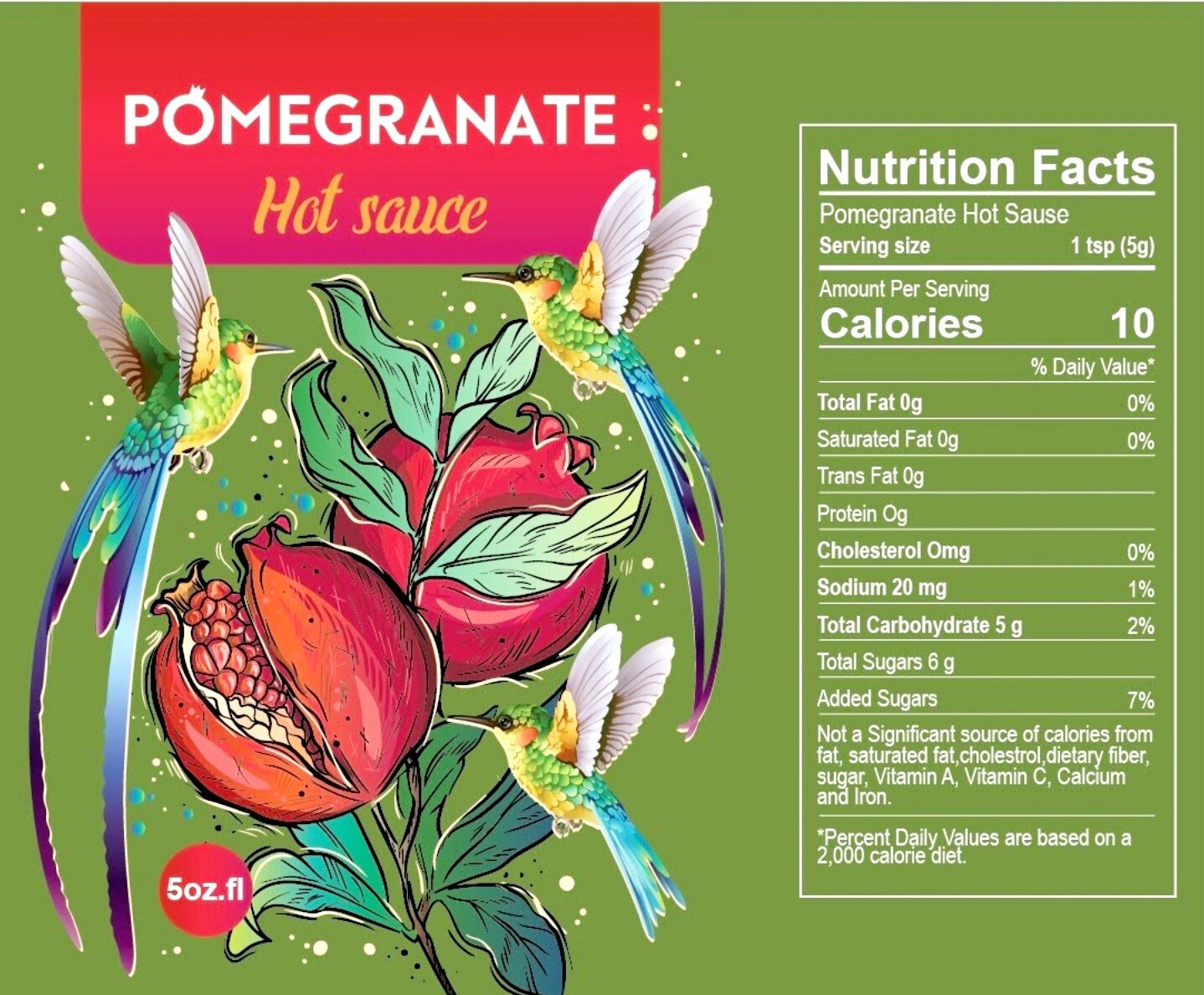 Pomegranate Hot Sauce 5 Oz Bottle Mediterranean Mild Hot Sauce Middle Eastern