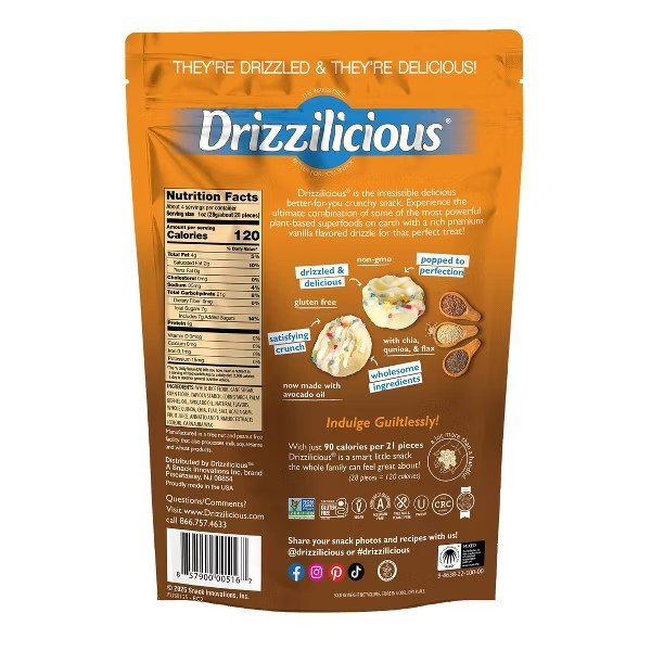 «Drizzilicious Birthday Cake Drizzled Mini Rice Cake – 4oz