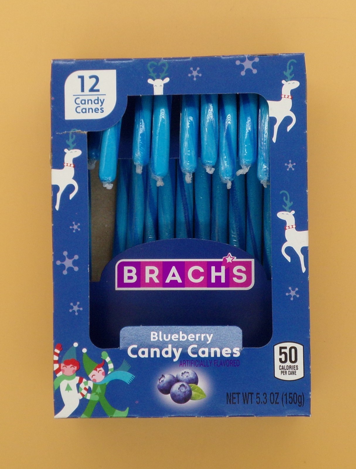 Brach’s Blueberry Candy Canes, Christmas Holiday Candy, 12 CT. 5.3 OZ 12/31/2027