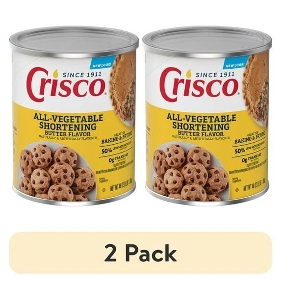 2 pack Crisco All-Vegetable Butter Flavor Vegetable Shortening Can 48oz fre ship