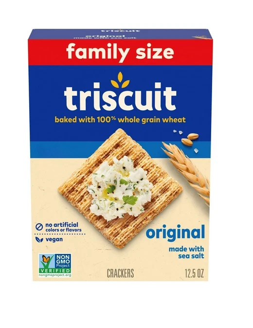 Triscuit Original Whole Grain Wheat Crackers, Vegan Crackers, Healthy Snacks, Fa