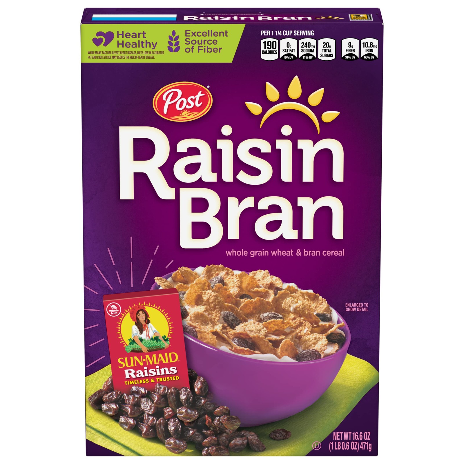 Cereal Made with Wheat and Bran Flakes with Sun-Maid Raisins 16.6 OZ Box