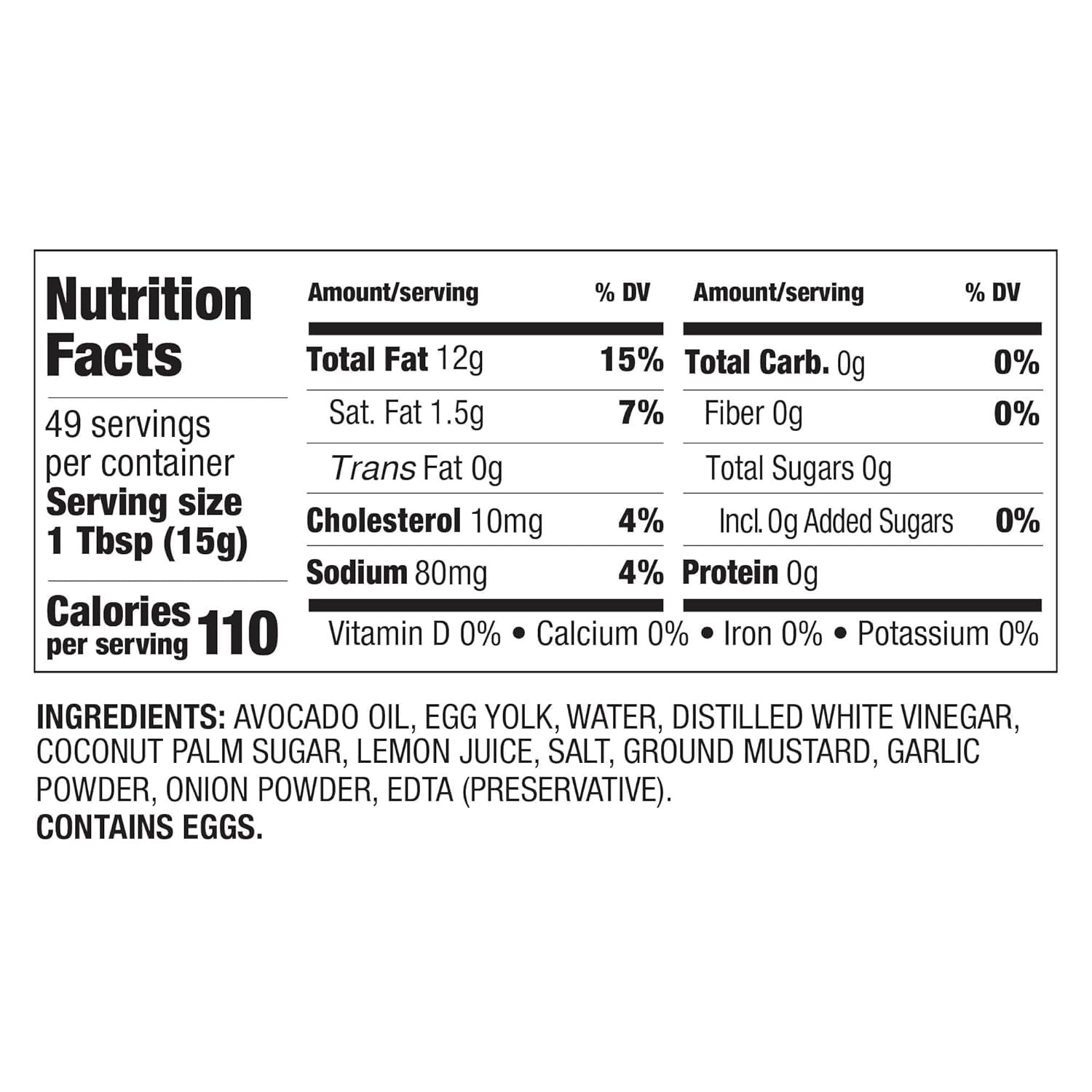 Avocado Oil Mayonnaise, Non-GMO Mayo Spread Made with Cage-Free Eggs, Paleo (…