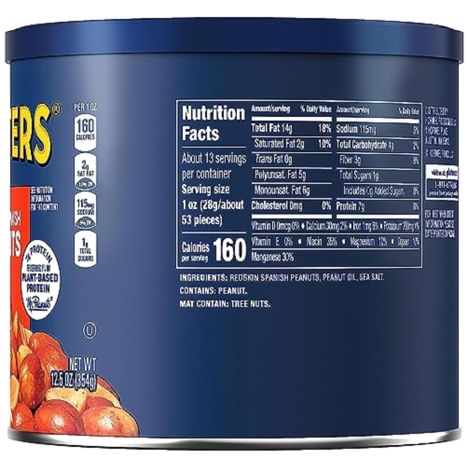 Planters Roasted Spanish Peanuts, 75 oz (6 Pack)