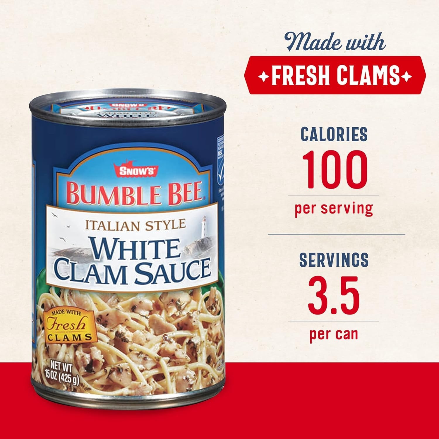 Snow’s Italian Style White Clam Sauce, 15 Ounce Pack of 12 Authentic Clam Sa…