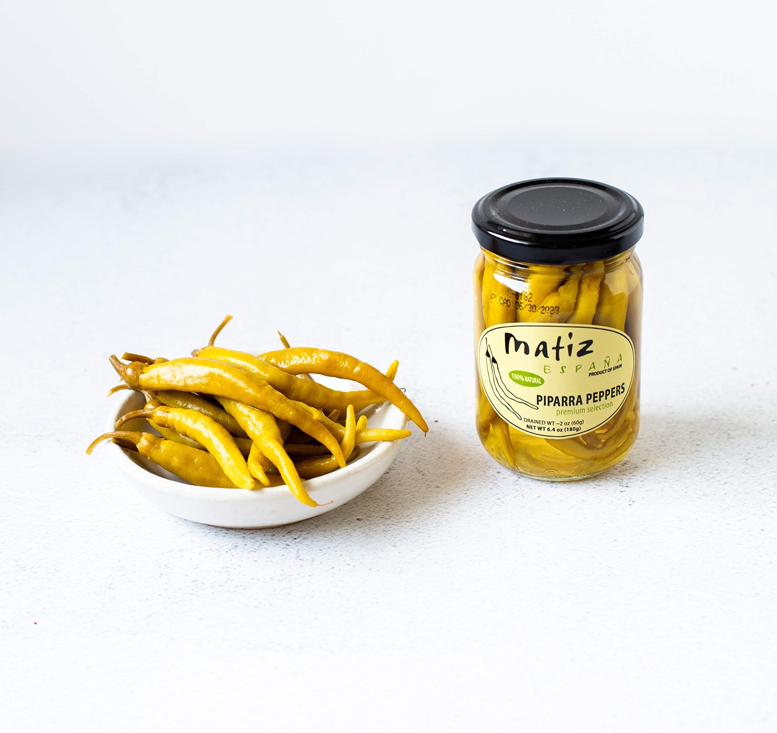 6.4 Ounce Pack of 1 Mild Pickled Basque Peppers Gluten Free Natural Topping