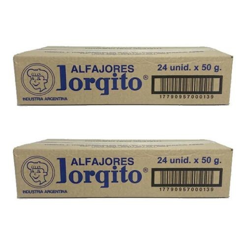 2-Box Jorgito Alfajor Glaseado Sugar Coating & Dulce de Leche (48 Total Units)