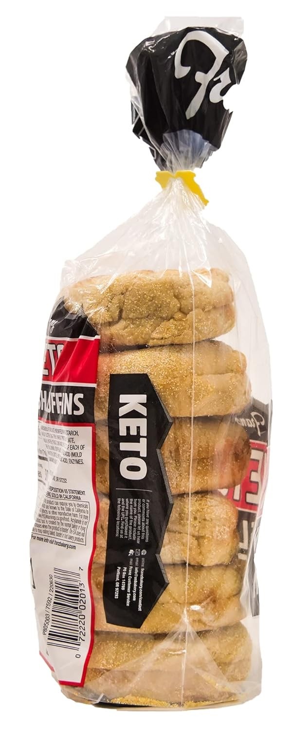 Franz Keto English Muffins High in Protein & Fiber, 4g Net Carb PACK OF 2