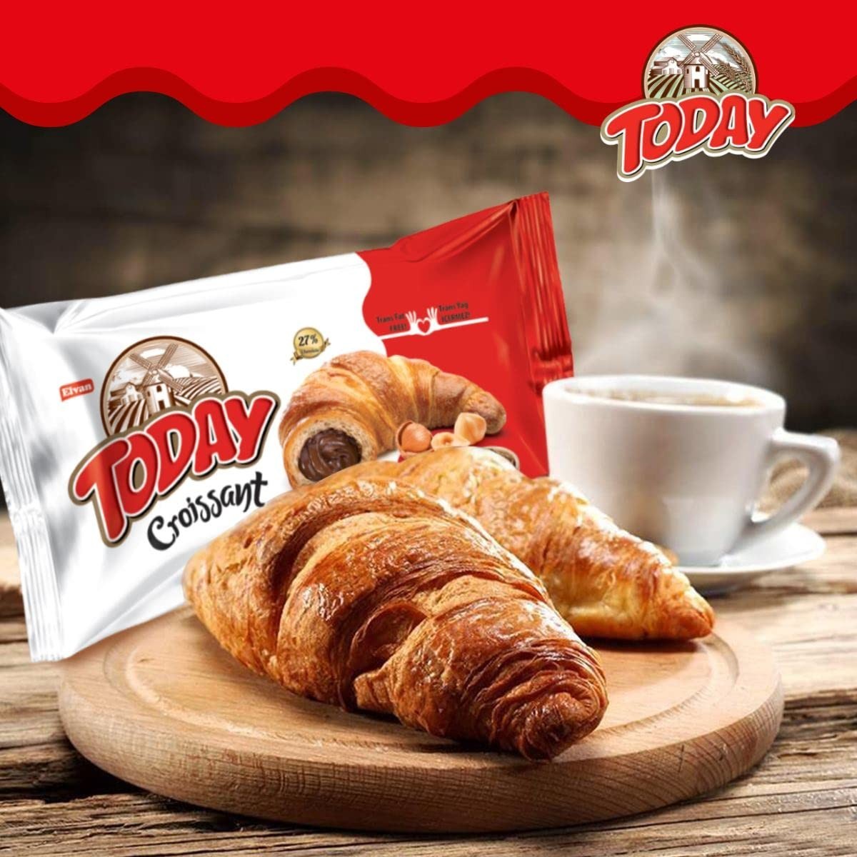 Soft and Rich Croissants with Hazelnut Filling | 6 Individually Wrapped Packs