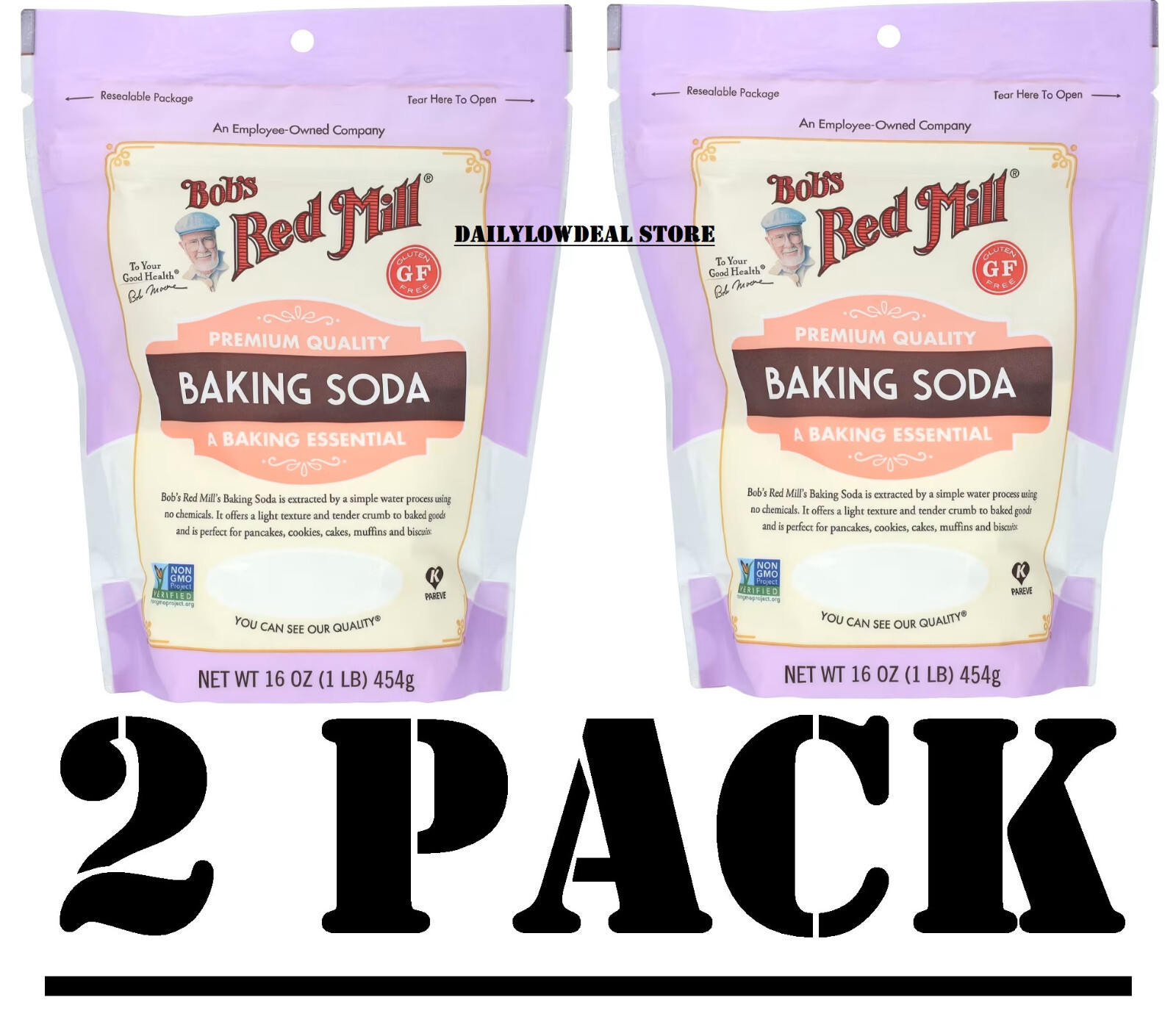 2 PACK – Bob’s Red Mill Baking Soda Gluten Free 16 Oz (Total 32 Oz) EXP: 06/2025