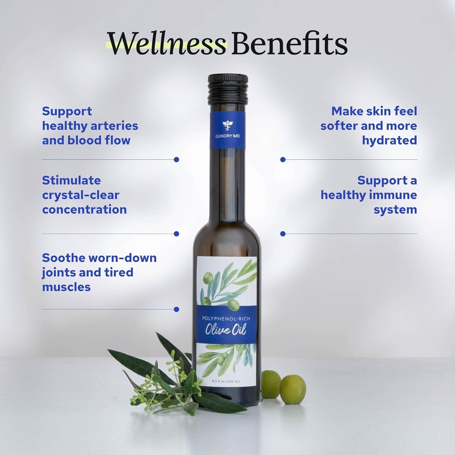 Gundry MD Polyphenol Rich olive oil 8.45 fl oz Extra Virgin Cold Pressed