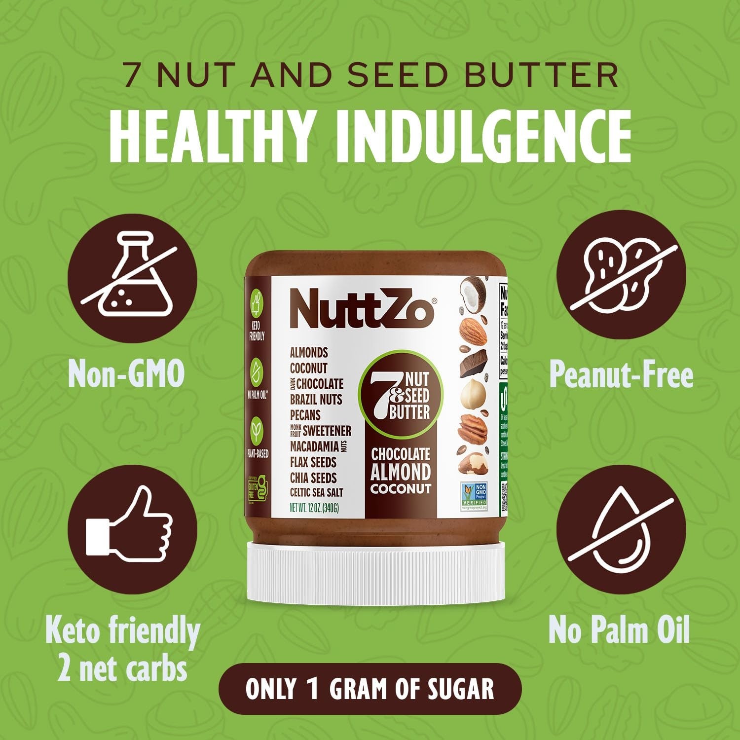 NuttZo 12 Ounce Nut Butter 7 Nuts Seeds Keto Friendly Healthy Snack Spread