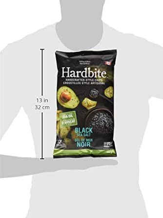 Hardbite Black Sea Salt baked in Avocado Oil Chips, 128g/4.5 oz