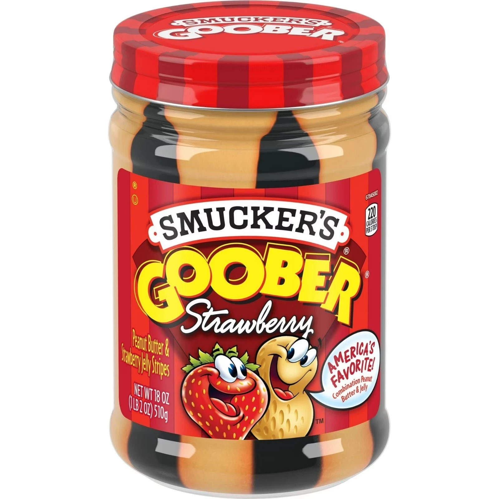 3 pack, Smucker’s Goober Peanut Butter and Strawberry Jelly Stripes, 18 oz.