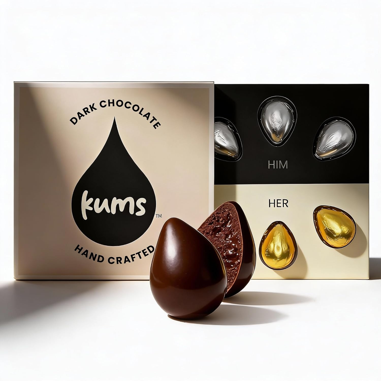 Kums Dark Chocolate Tabs for Couples (1 Box) Premium Dark Tab Chocolate for Men