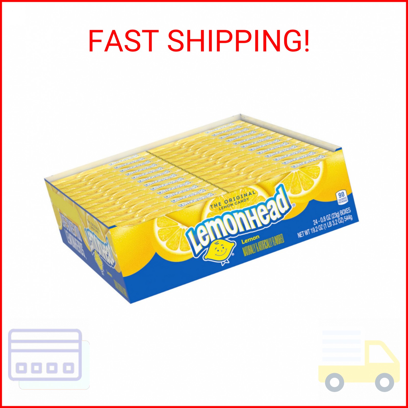 Lemonhead Hard Lemon Candy, 0.8 Ounce Boxes (Pack of 24)
