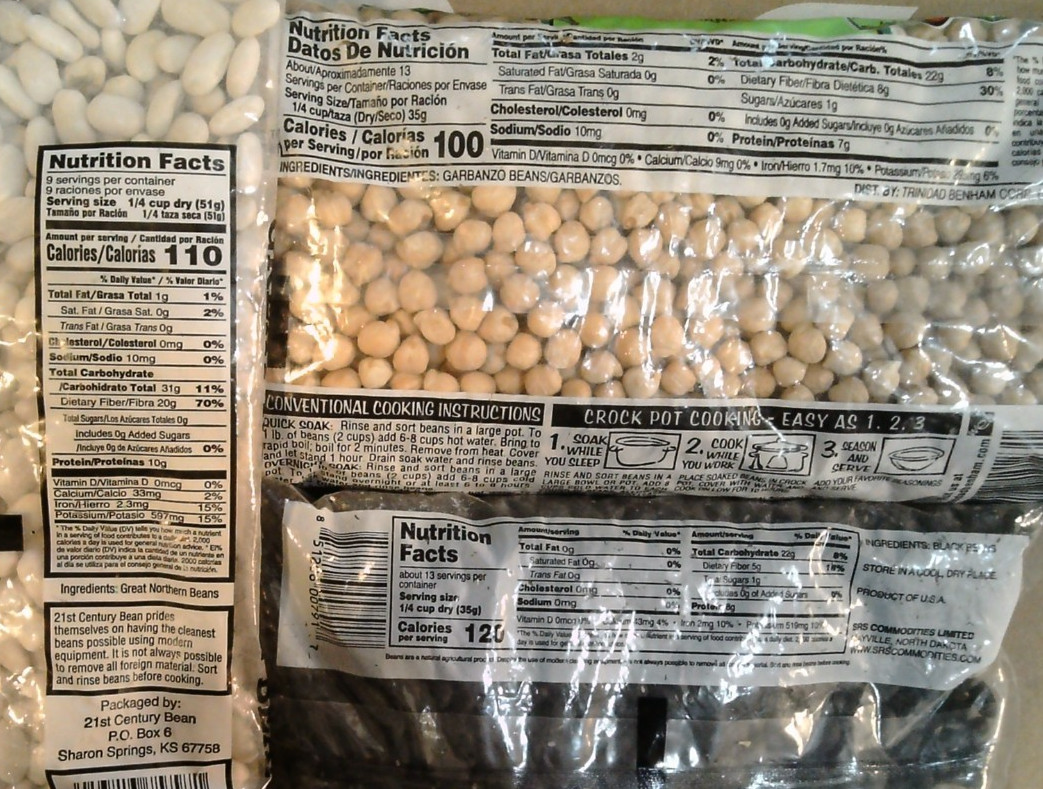 LOT OF 10 Black/ Garbanzo/ Great Northern/ Lima Beans (11 lbs total) PLEASE READ