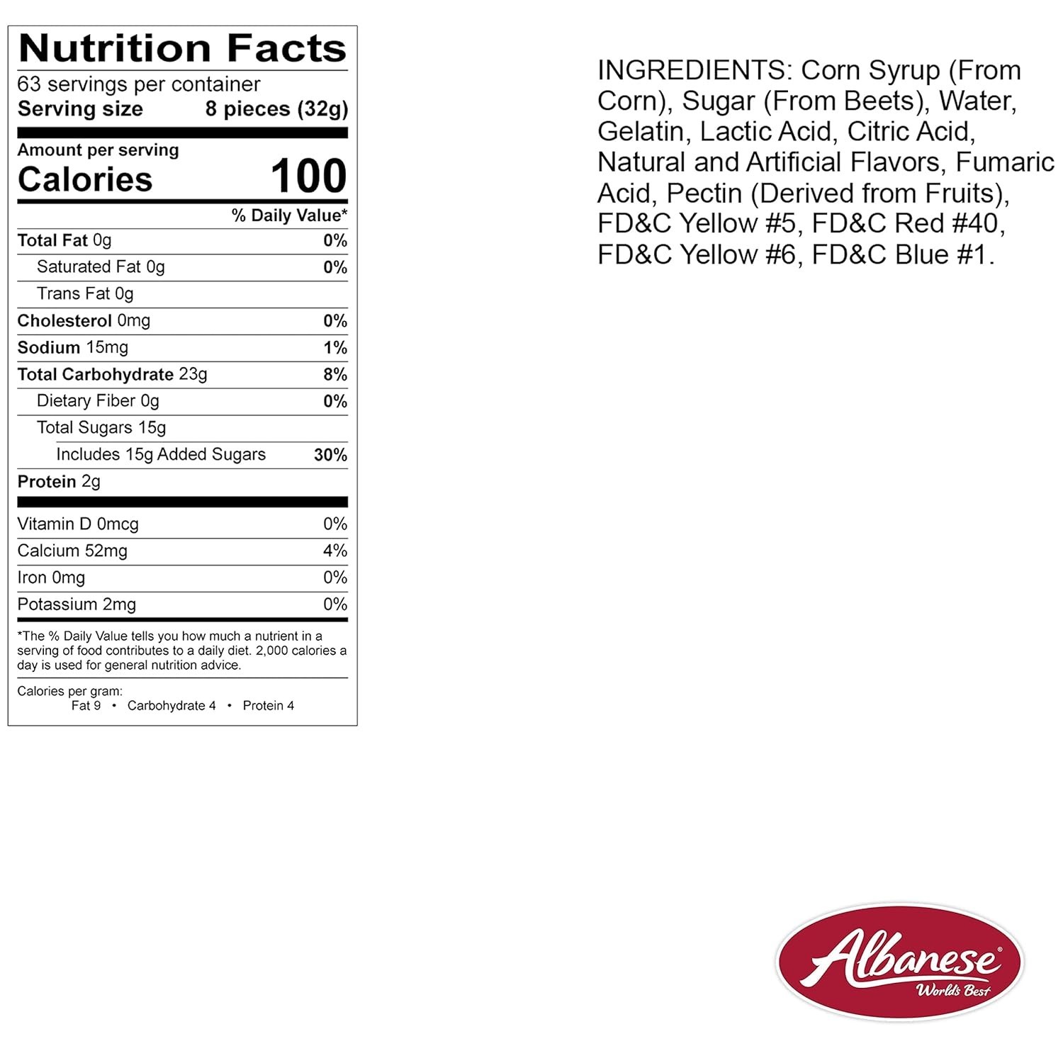 Assorted Sour Fruit Gummi Bears (Albanese) – 4.5 = lb bulk- by nuts n more