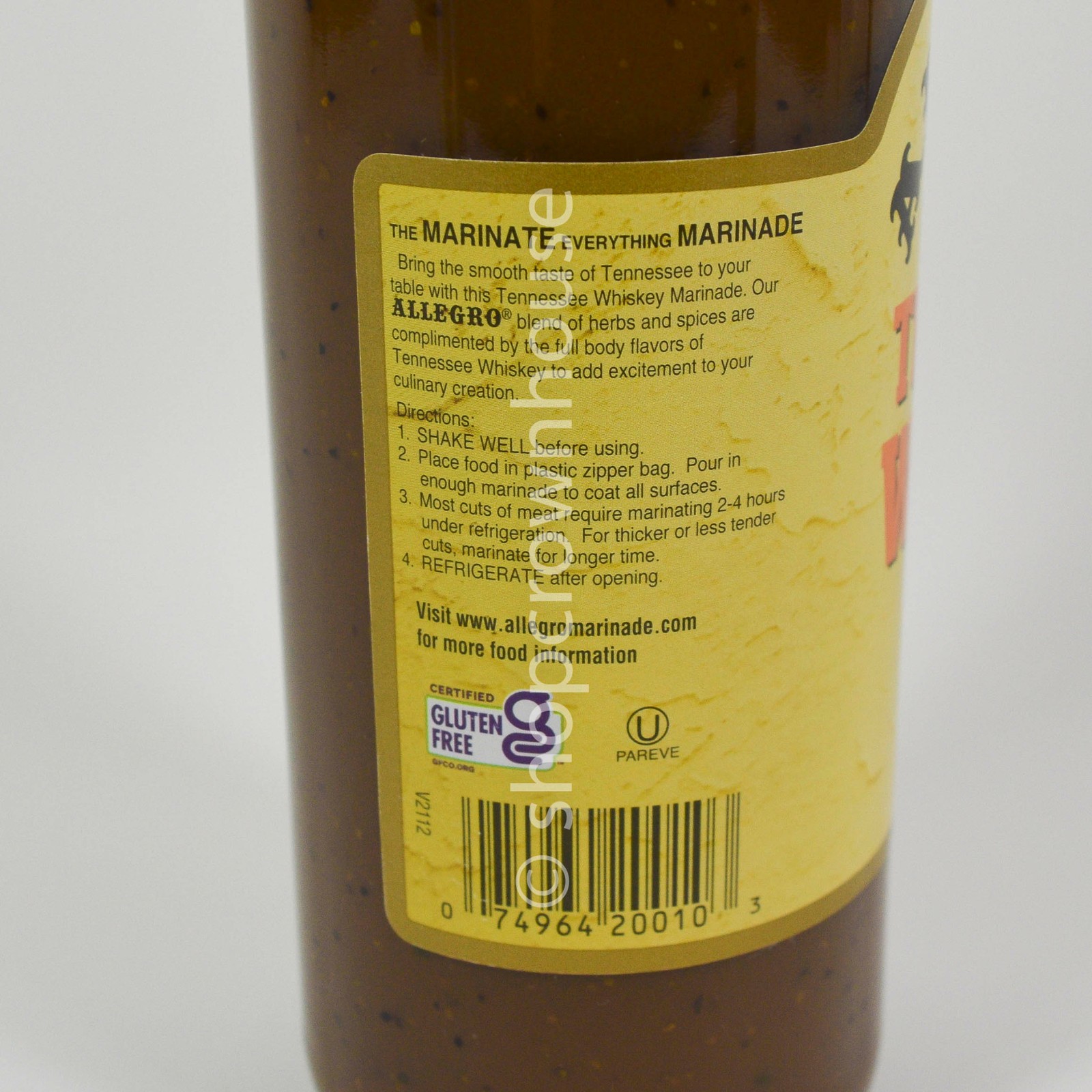 3 Allegro Tennessee Whiskey Marinade 12.7 fl oz Gluten-Free Kosher 03/06/2027
