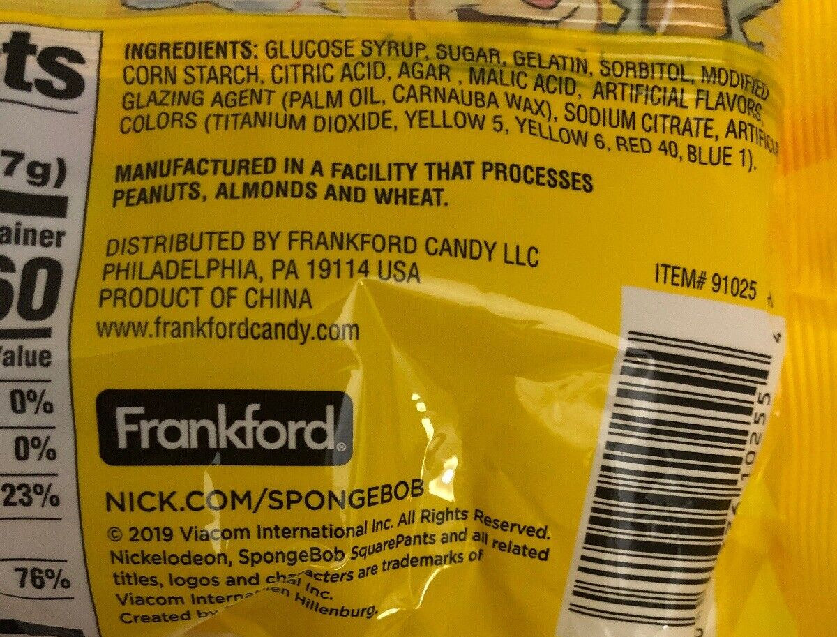Nickelodeon Spongebob Squarepants Gummy Krabby Patties Candy 1 Ea 2.54 Oz Pack