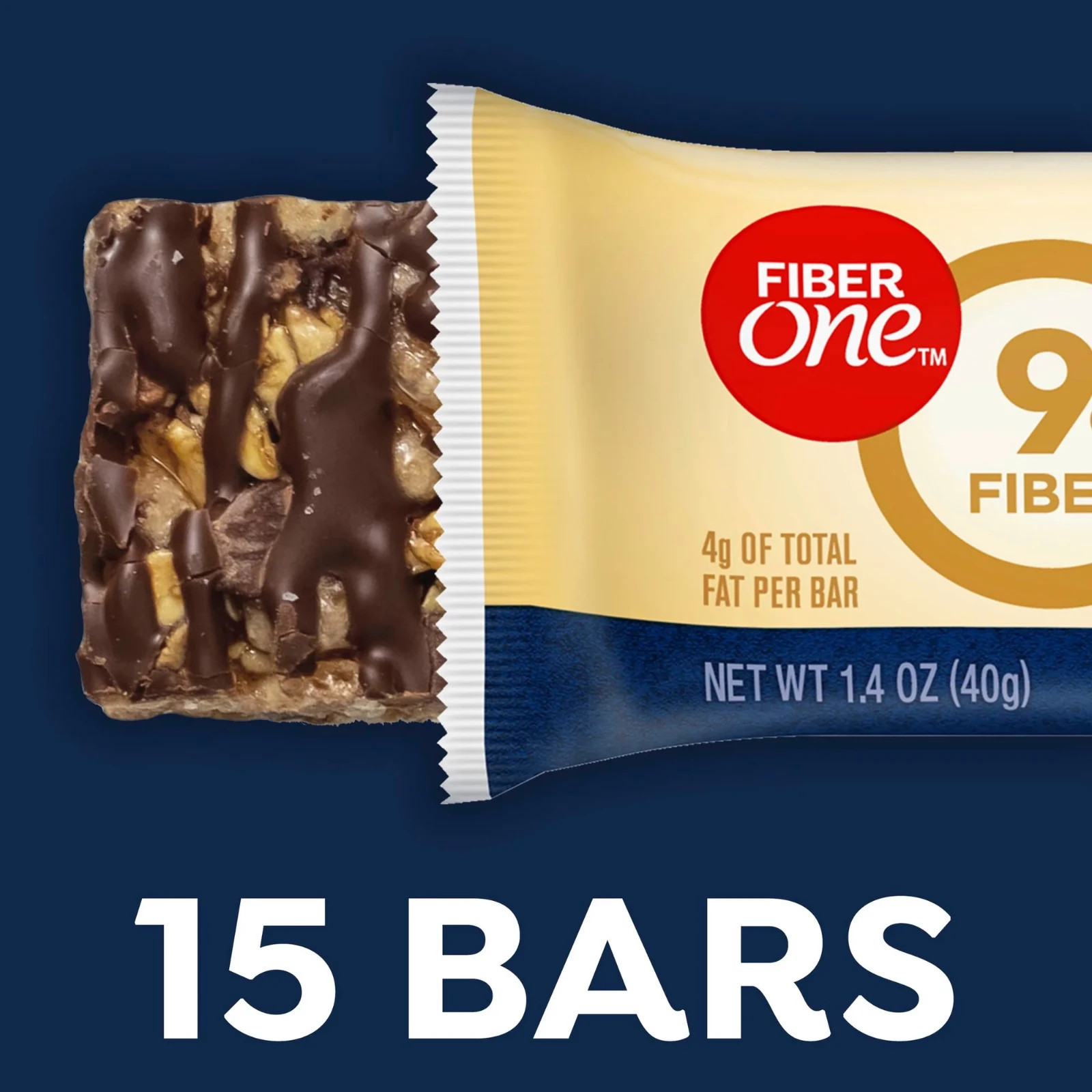 Fiber One Chewy Bars, Oats & Chocolate, Fiber Snacks, Mega Pack, 15 ct