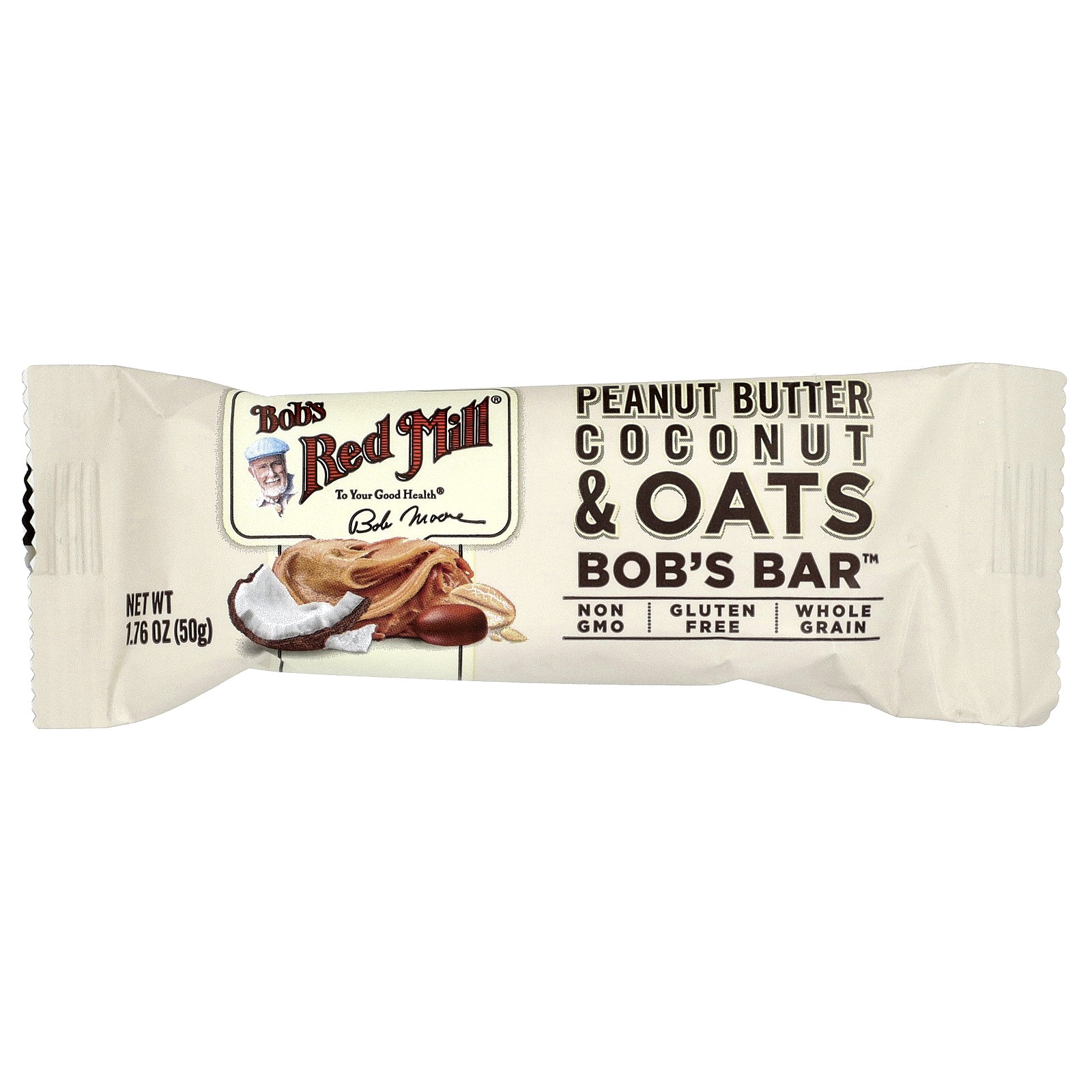 Bob’s Bar™, Peanut Butter, Coconut & Oats, 12 Bars, 1.76 oz (50 g) Each