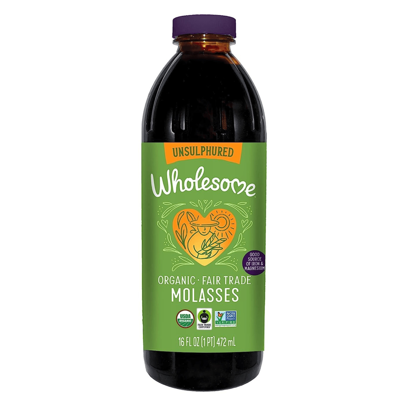 Wholesome Organic Blackstrap Molasses 16 Oz Fair Trade