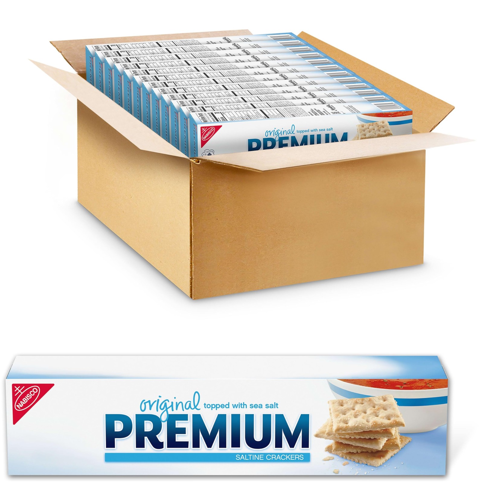 Premium Original Saltine Crackers, Lunch Snacks, Bulk 4 Ounce (Pack of 12)