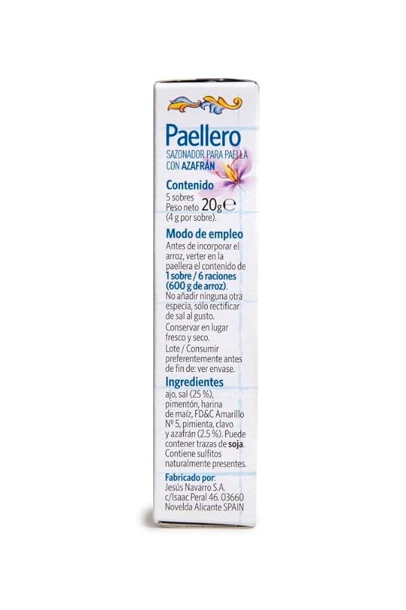 Paellero Carmencita. 6 boxes, 30 envelopes total