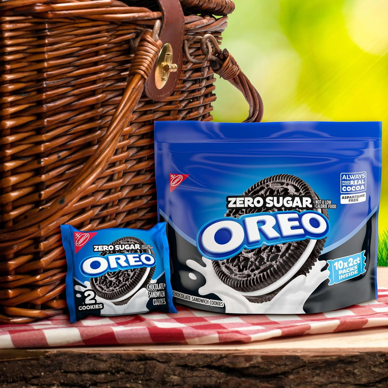 Zero Sugar Chocolate Sandwich Cookies, 10 Snack Packs (2 Cookies per Pack)