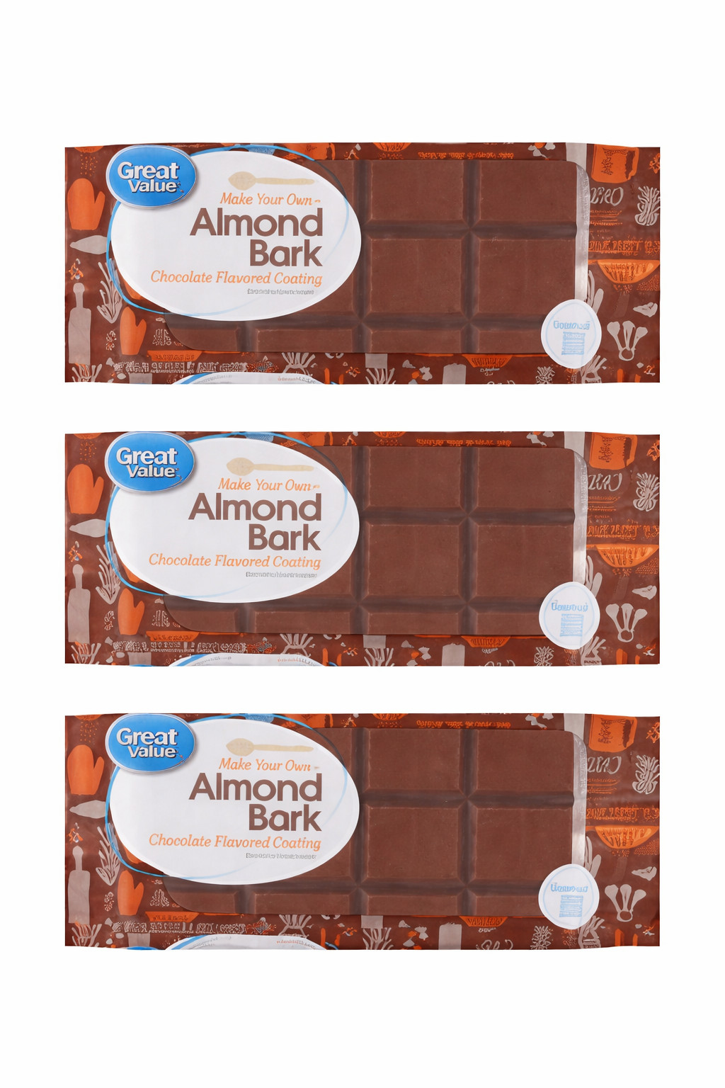 Chocolate Almond Bark 24oz 3 Pack Candy Coating Baking Chocolate