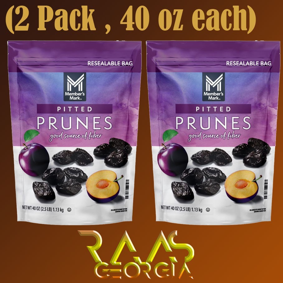 2 PACK – Member’s Mark Dried Pitted Prunes, 40 oz (Total 80 oz)