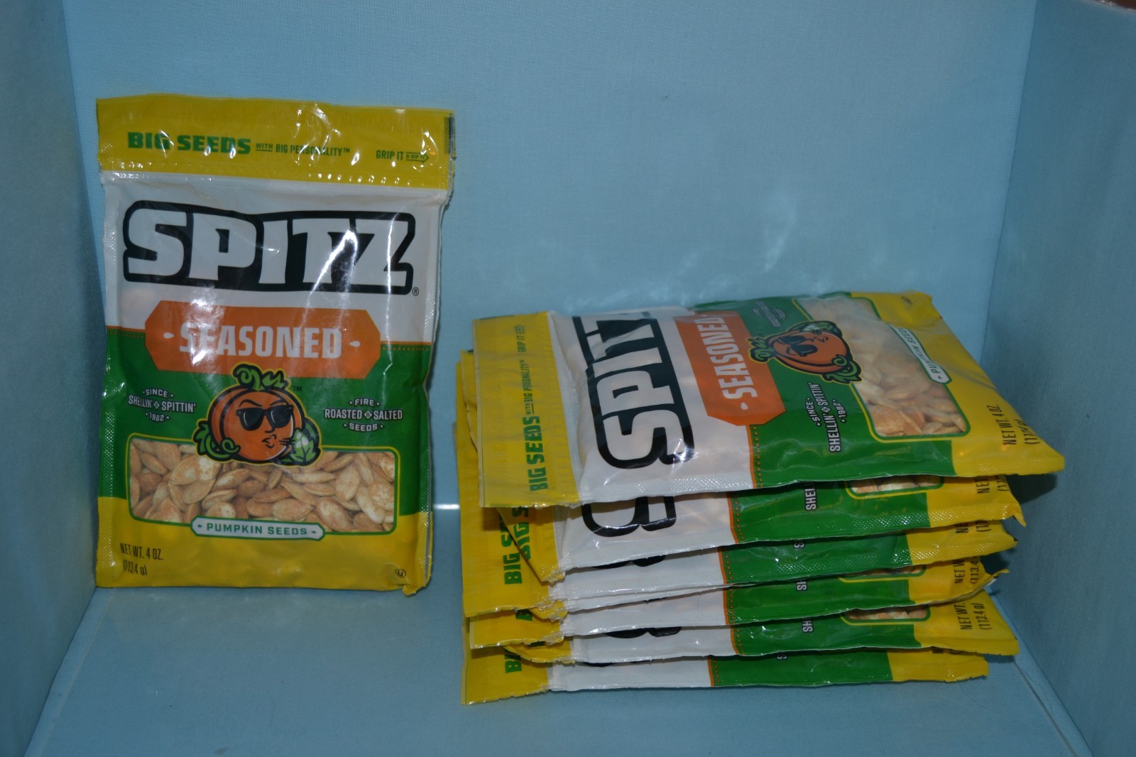 (8) Spitz Pumpkin Seeds, Seasoned, 4 oz Each Bag, Best By Date 12/2026
