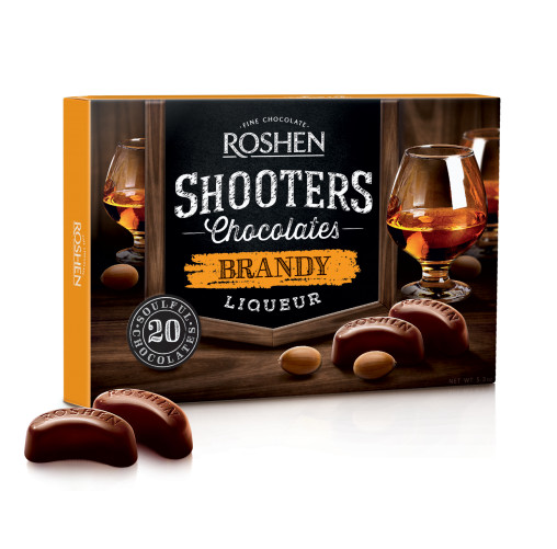 Roshen Shooters Chocolate Candies Rum, Brandy, Whiskey Liqueur 3 Packs