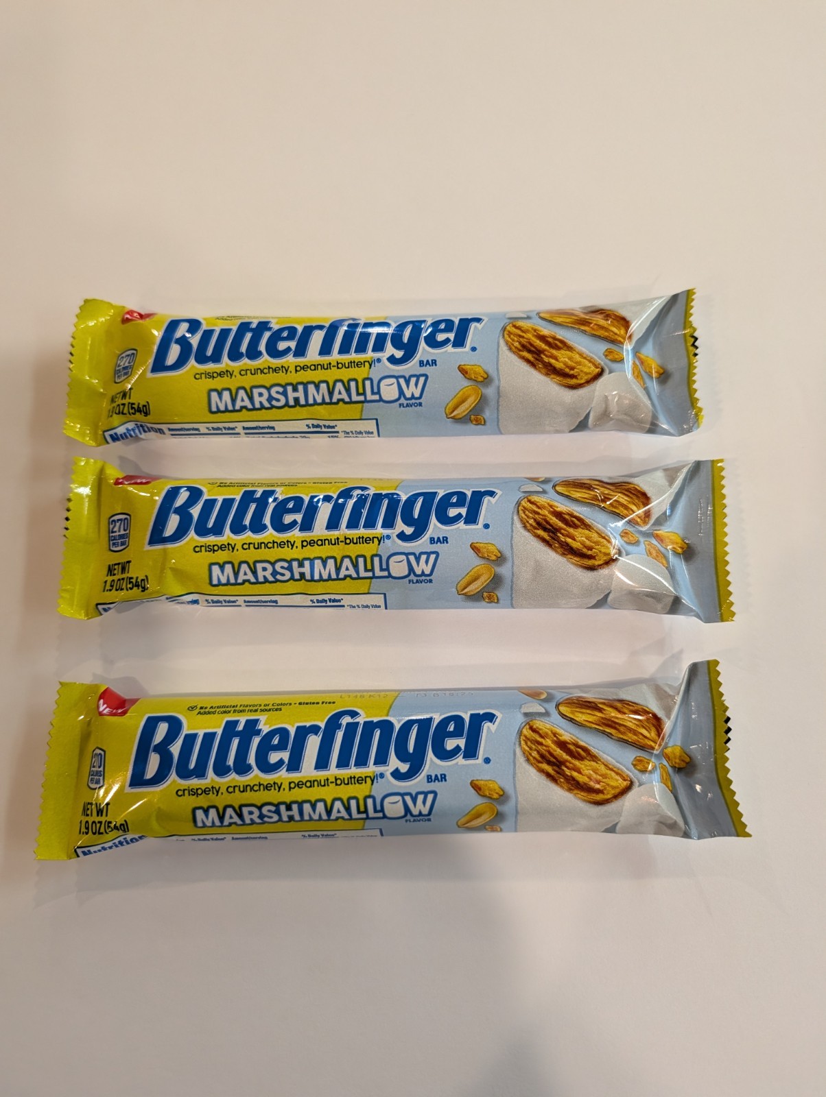 3 – Marshmallow Butterfinger Bar Limited Edition 1.9 oz 54g each (Lot of 3 Bars)