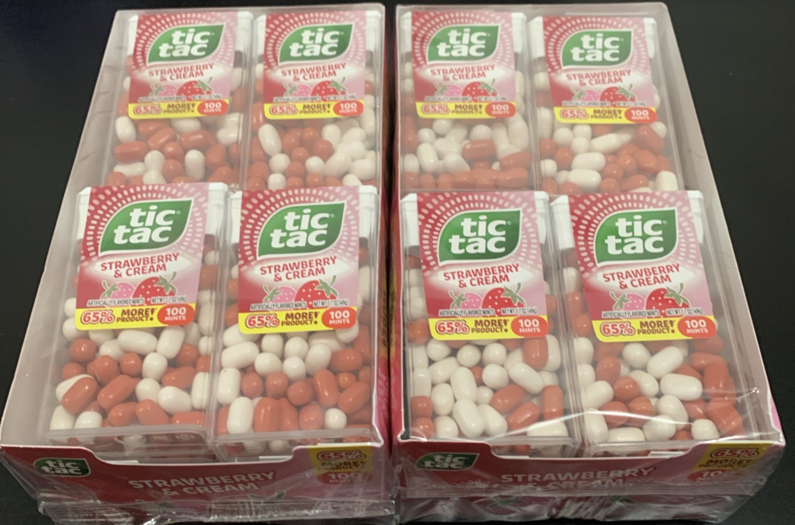 24 Pack Tic Tac Strawberry and Cream Mints Bulk 1.7oz Candy Mints 100 Mints