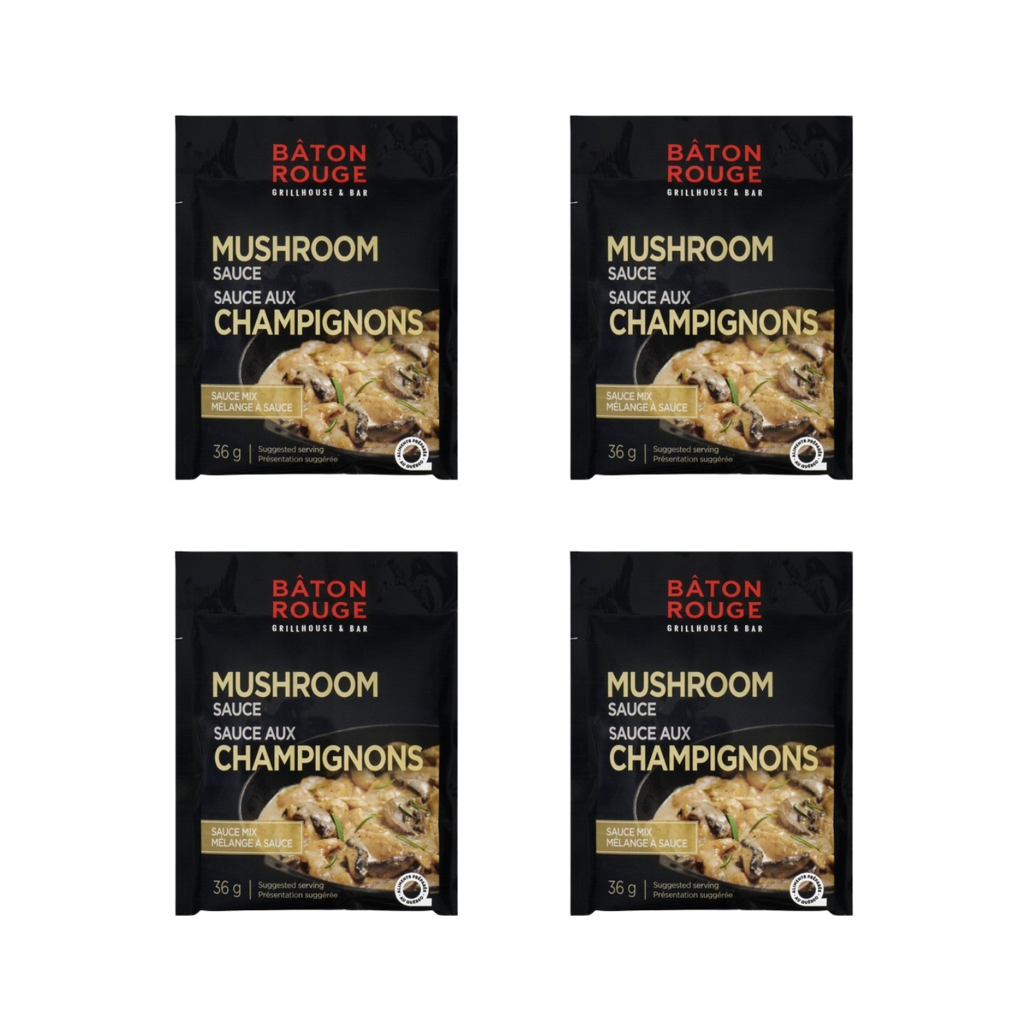Baton Rouge Sauce Mix Mushroom 36g Gourmet Steak Cooking Dry Gravy (4 Packs)