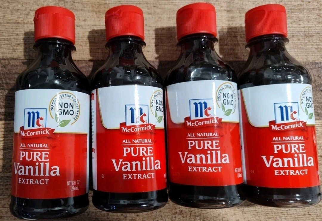 McCormick All Natural Pure Vanilla Extract 8 fl oz x4 Non-GMO Gluten Free