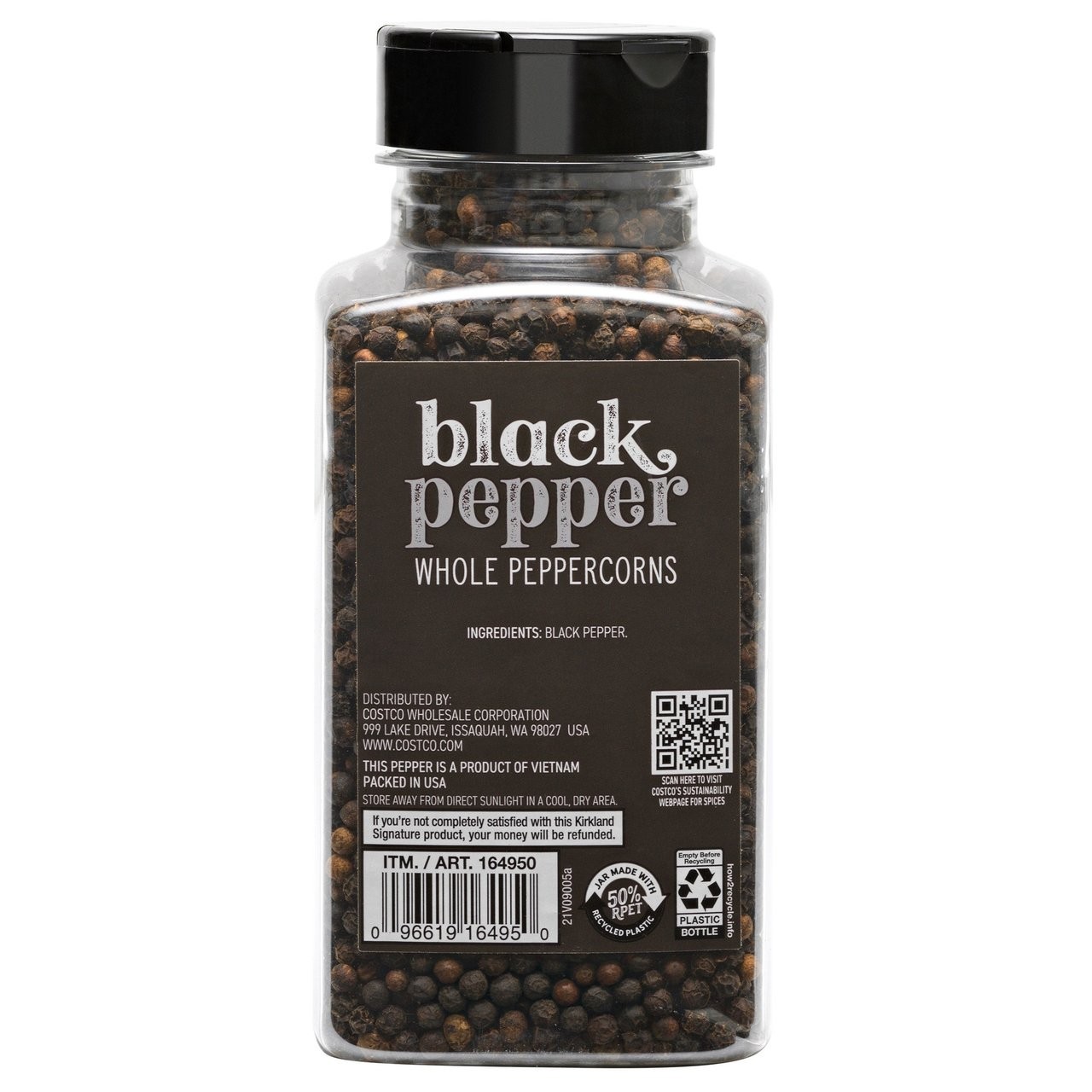 Kirkland Signature Whole Black Pepper Peppercorn 14.1 oz