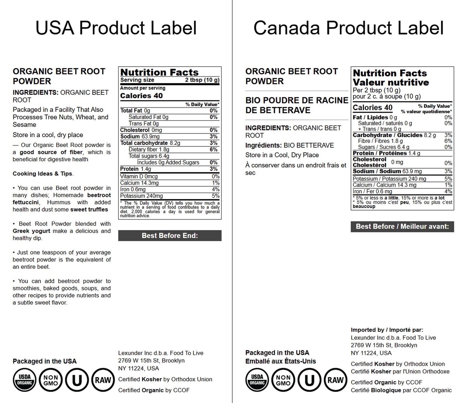 Organic Beet Root Powder – Non-GMO, Raw, Kosher, 100%Pure, Vegan Superfood, Bulk
