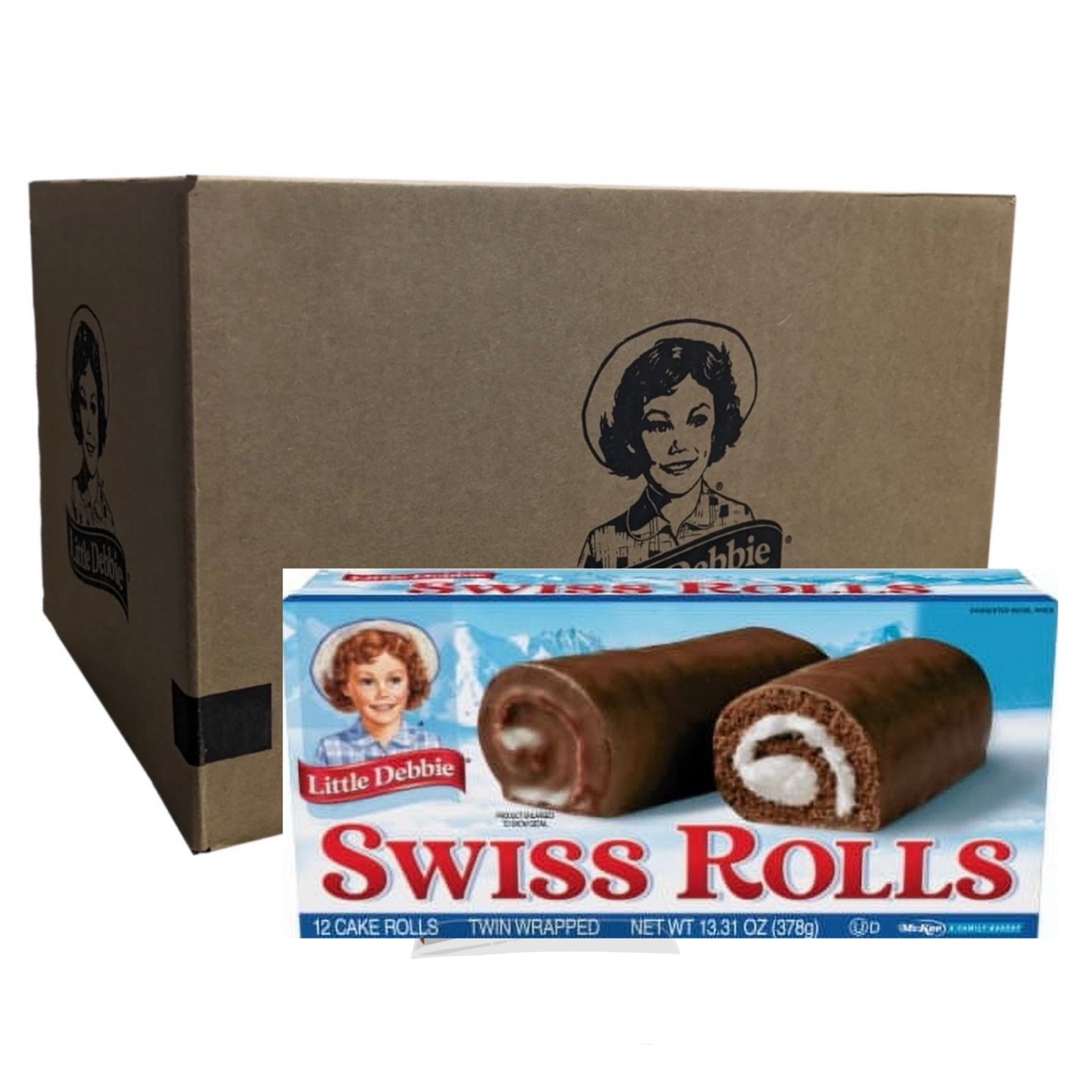 Little Debbie Snacks Swiss Rolls, Full Case Of 16 Boxes. FREE SHIPPING!