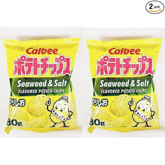Calbee Potato Chips Seaweed & Salt 2.8 oz per Bag (2 Bags) New