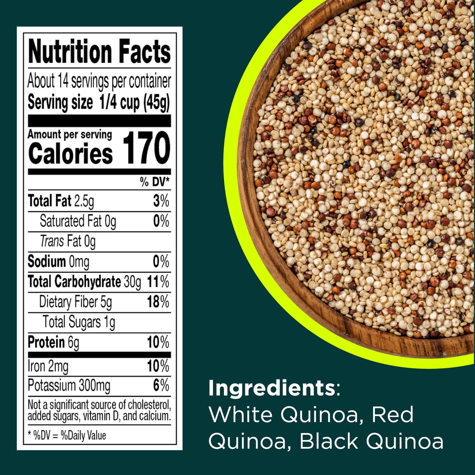 RiceSelect Tri-Color Quinoa, Blend of White, Red and 22 Ounce (Pack 1)