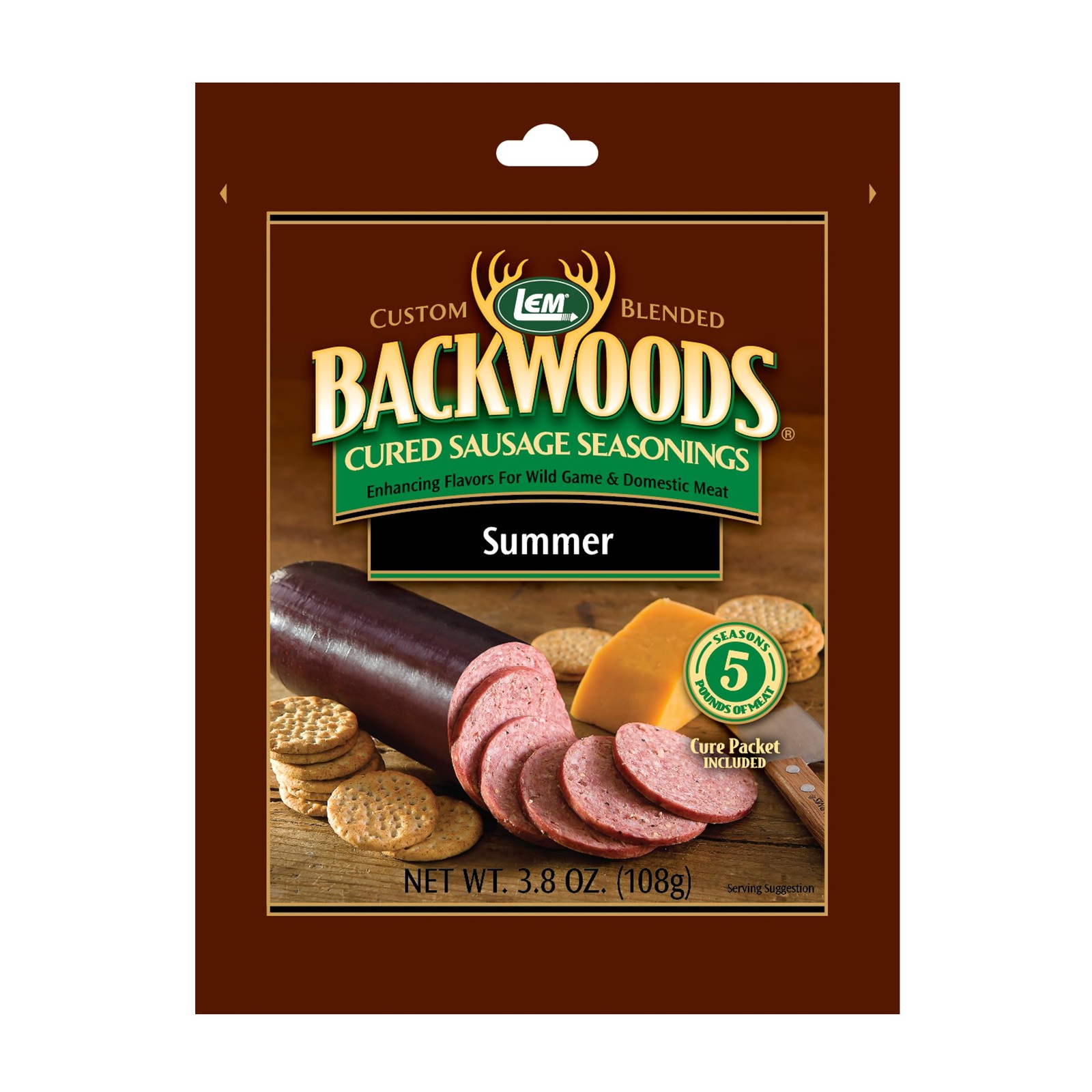 LEM Backwoods Cured Sausage Seasoning with Cure Packet, 19 Ounce (Pack of 1)