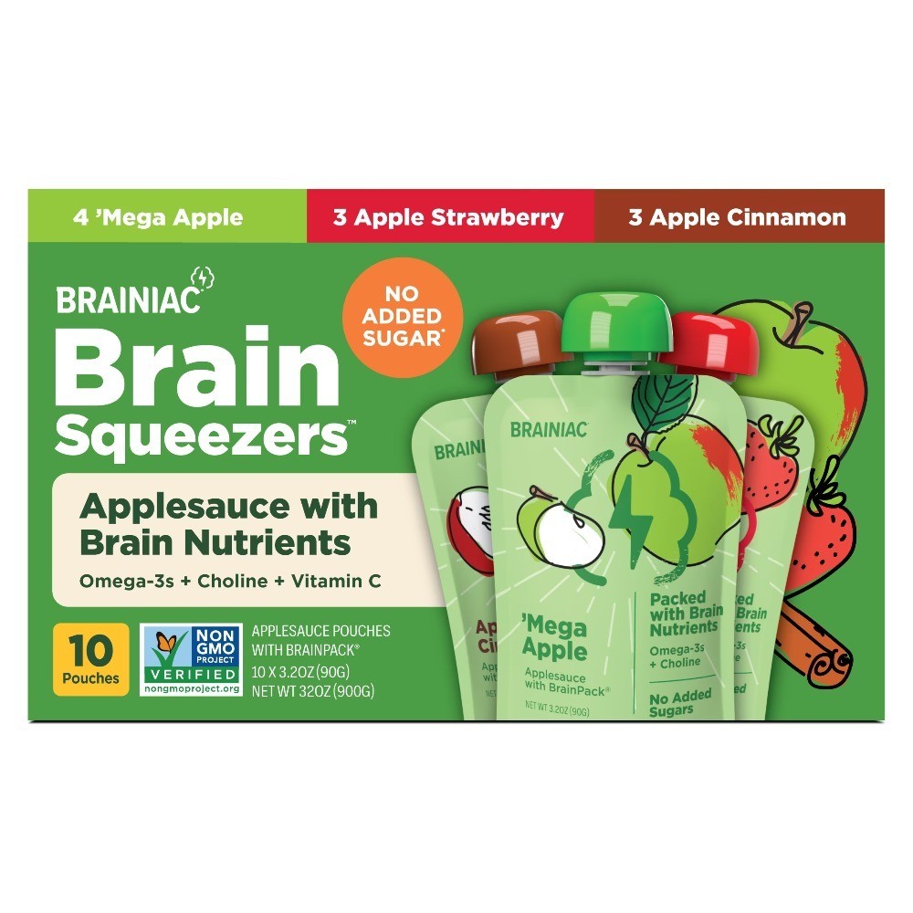 Brain Squeezers sauce with Omega-3s, Variety Pack, No Sugar Added, 3.2oz,