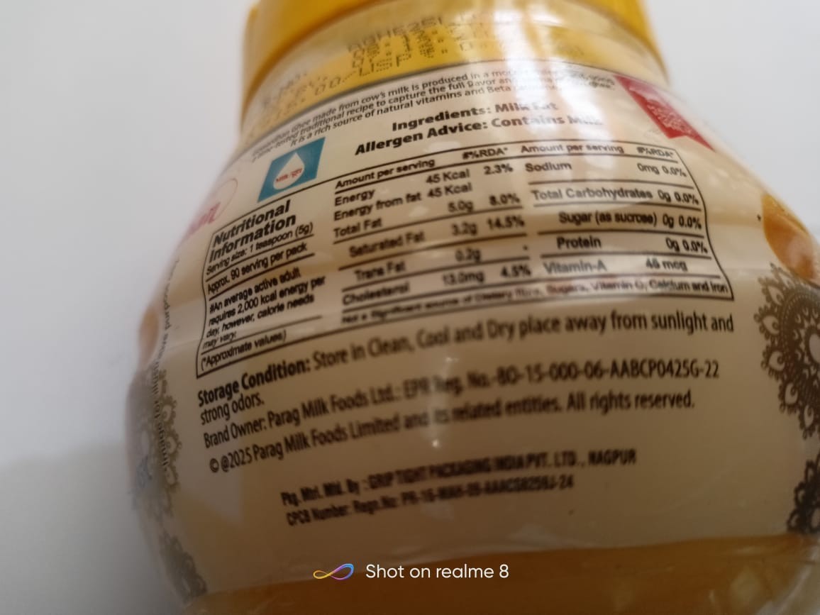 Gowardhan Pure Cow Ghee Jar 500 Ml free ship