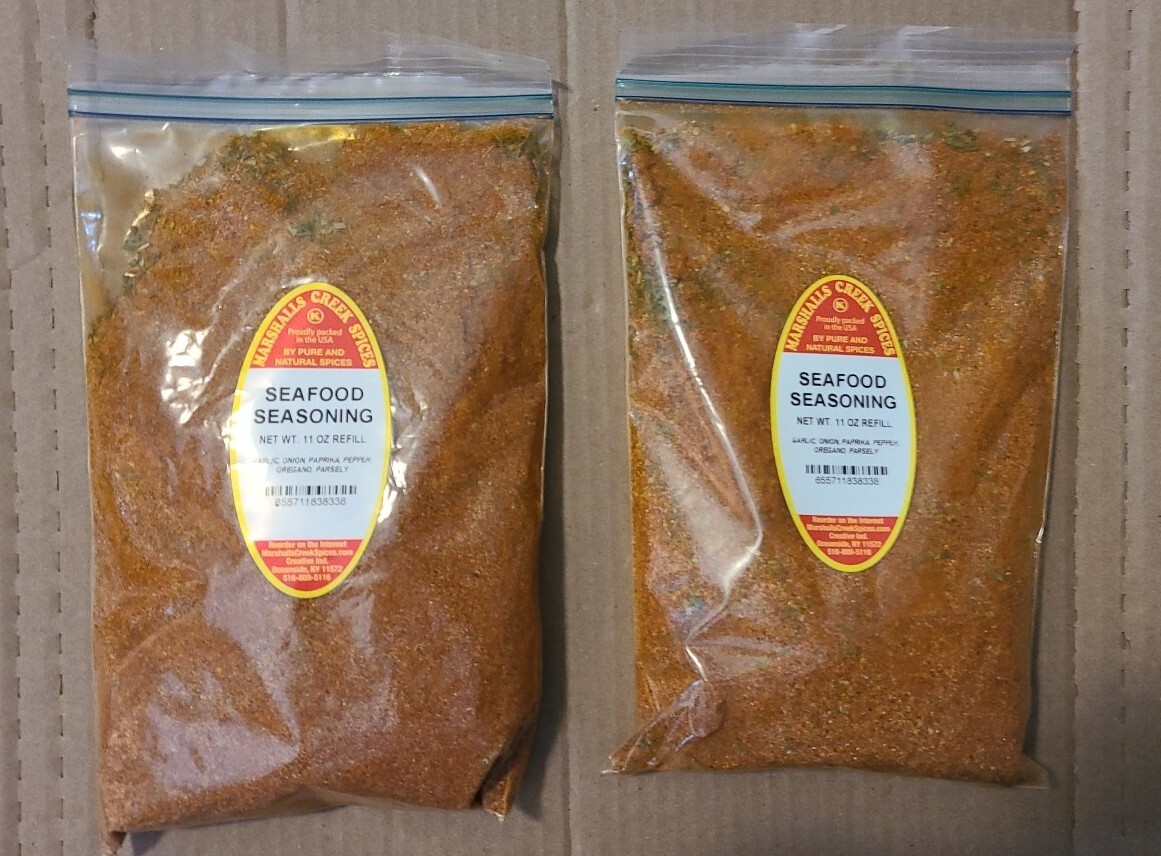Marshalls Creek Spices SEAFOOD SEASONING – NO SALT – 11oz Refill – Lot of 2