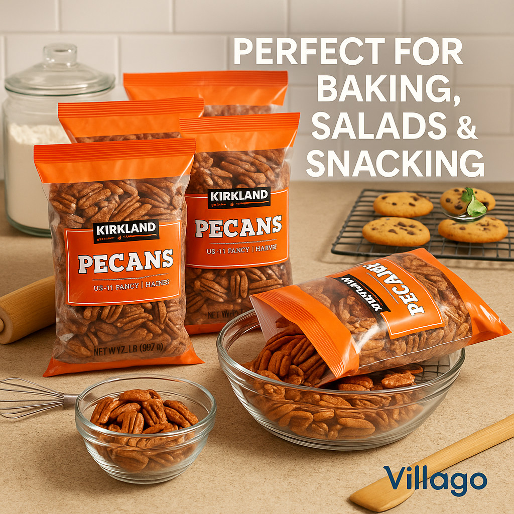 Kirkland Signature Pecan Halves 5 Bags (10 lbs) | US #1 Fancy Kosher Nuts