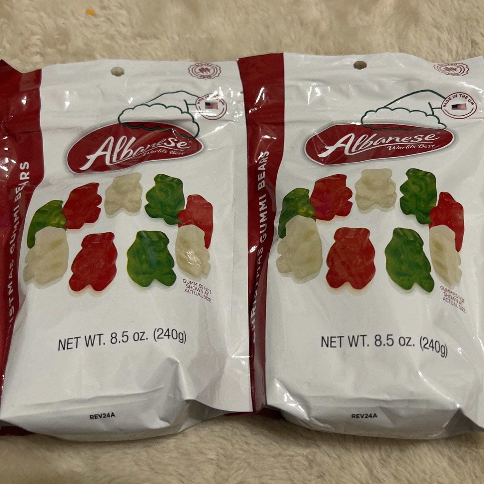 2- Albanese Christmas Gummi Bears Limited Edition Holiday Gummies Apple Cherry